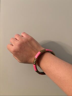 Pink resin and brass Bangle Bangle